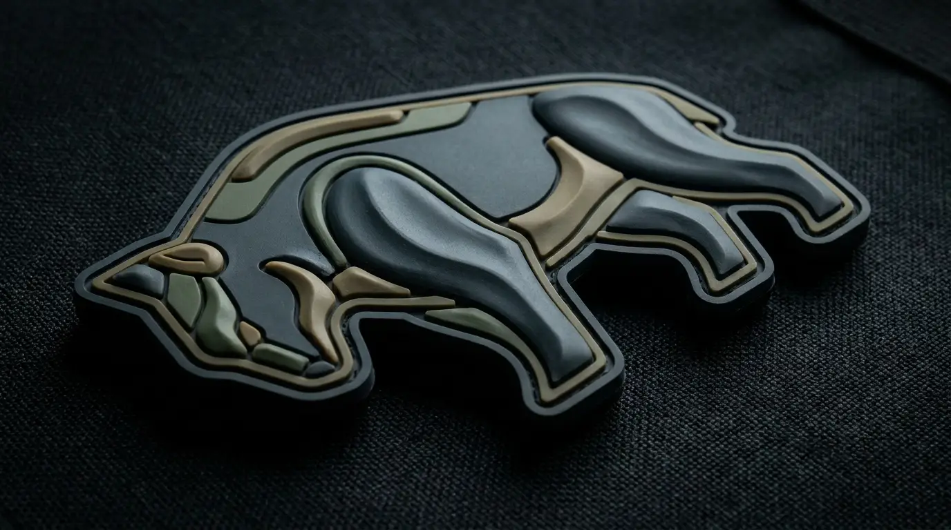 3D custom morale PVC patch with sculpted rounded relief