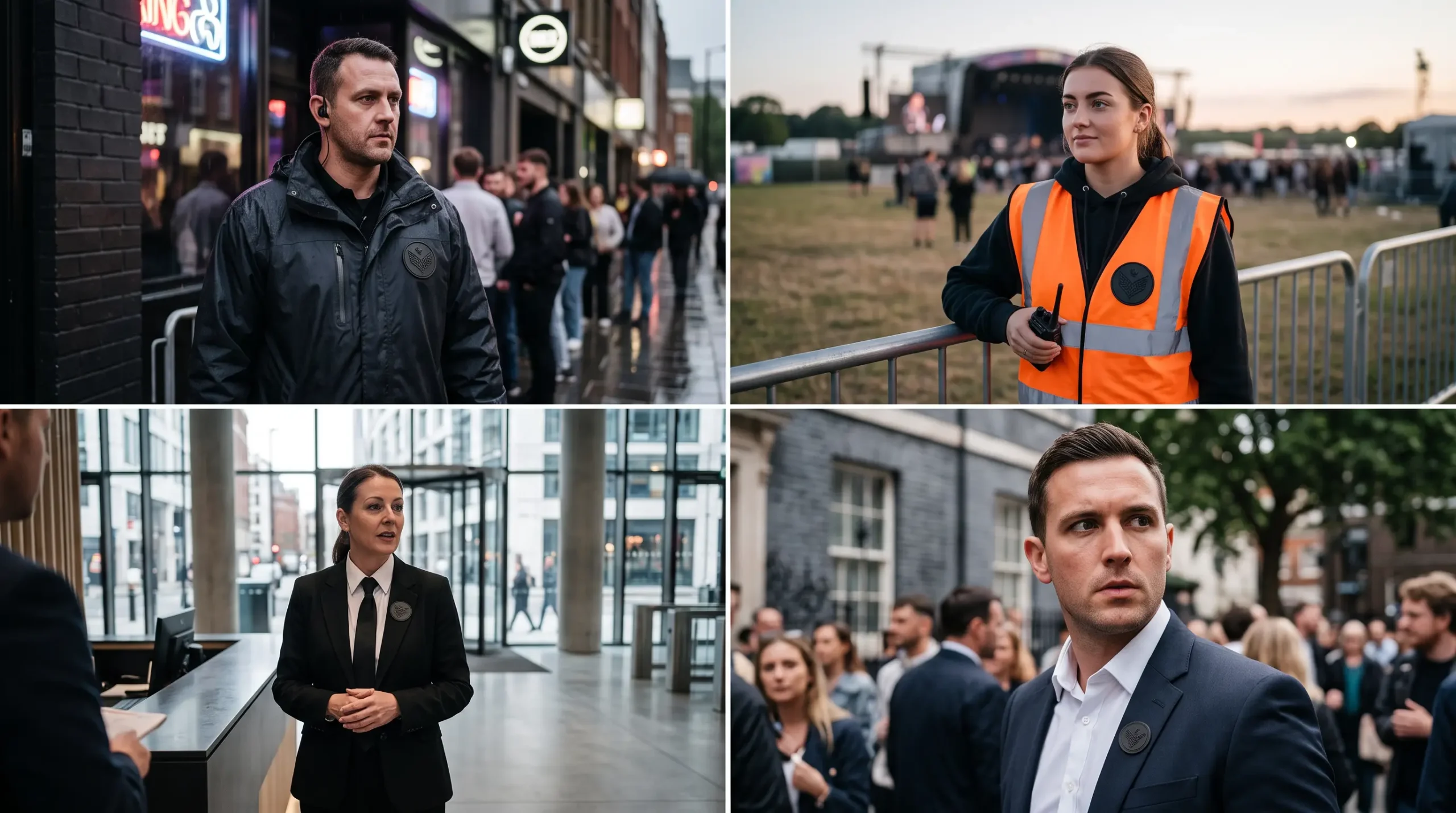 Door supervision, event security, corporate security and close protection contexts in the UK