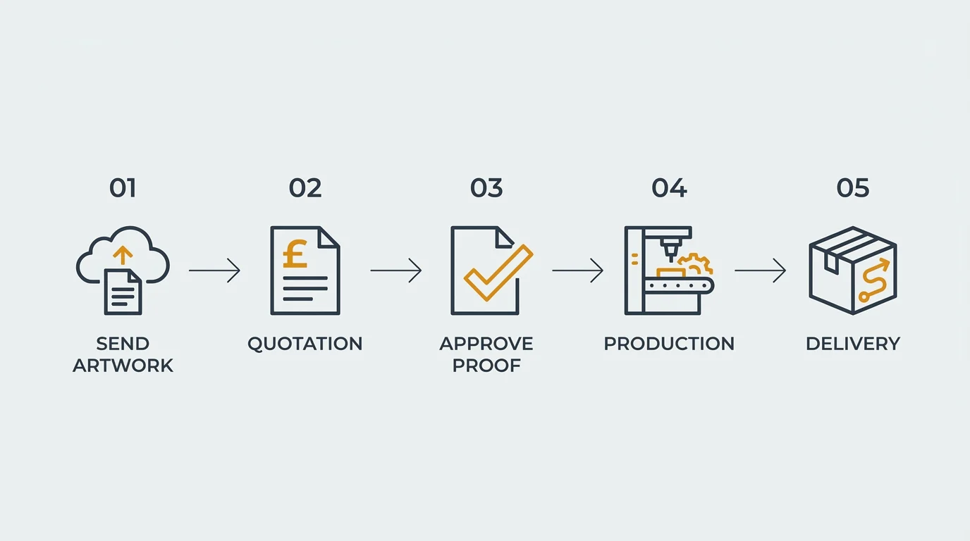 Five-step ordering process for custom PVC patches