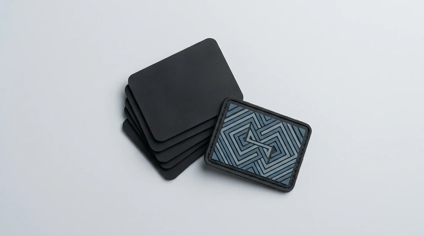 Plain-backed PVC patches supplied without an attachment layer