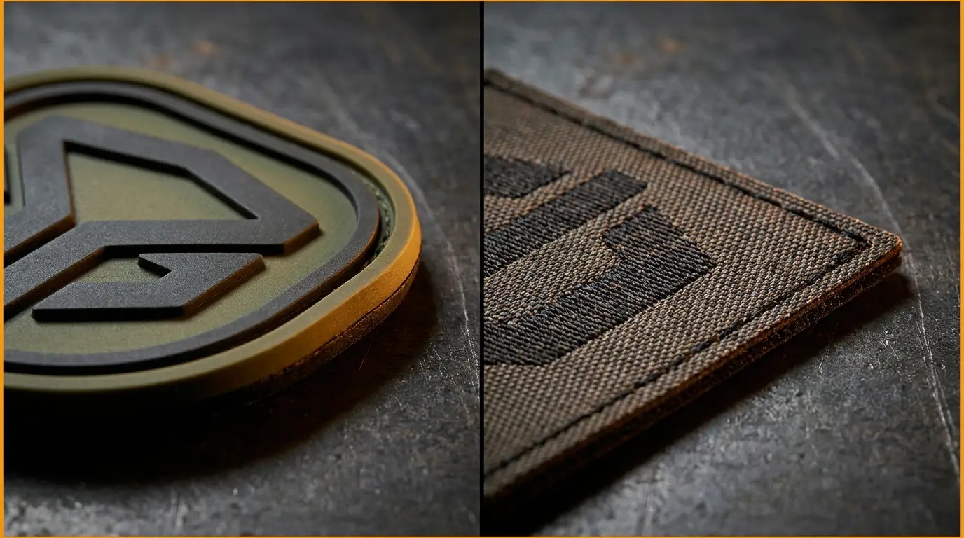 PVC patch compared with a fine woven patch